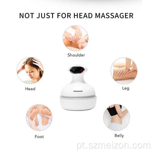 Massageador de cabeça recarregável de silicone automático